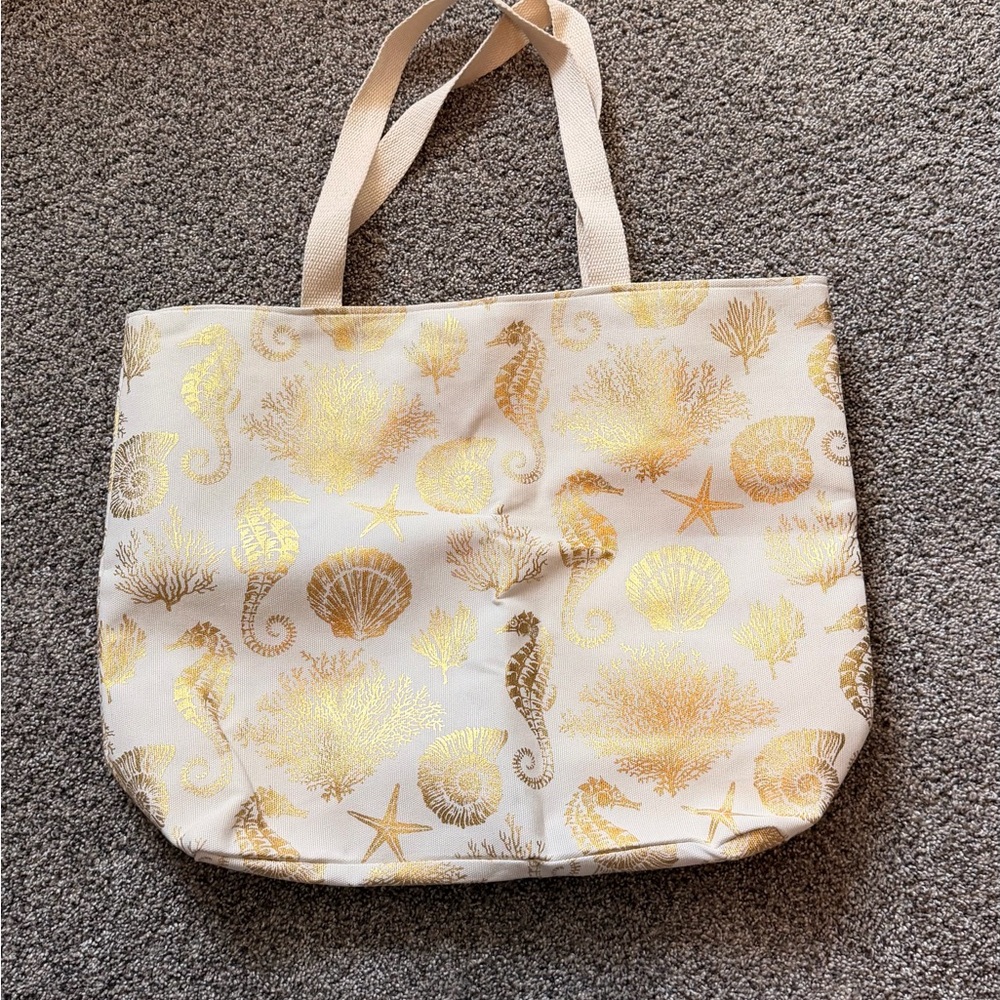 NWOT - Gold and Cream Tote Bag